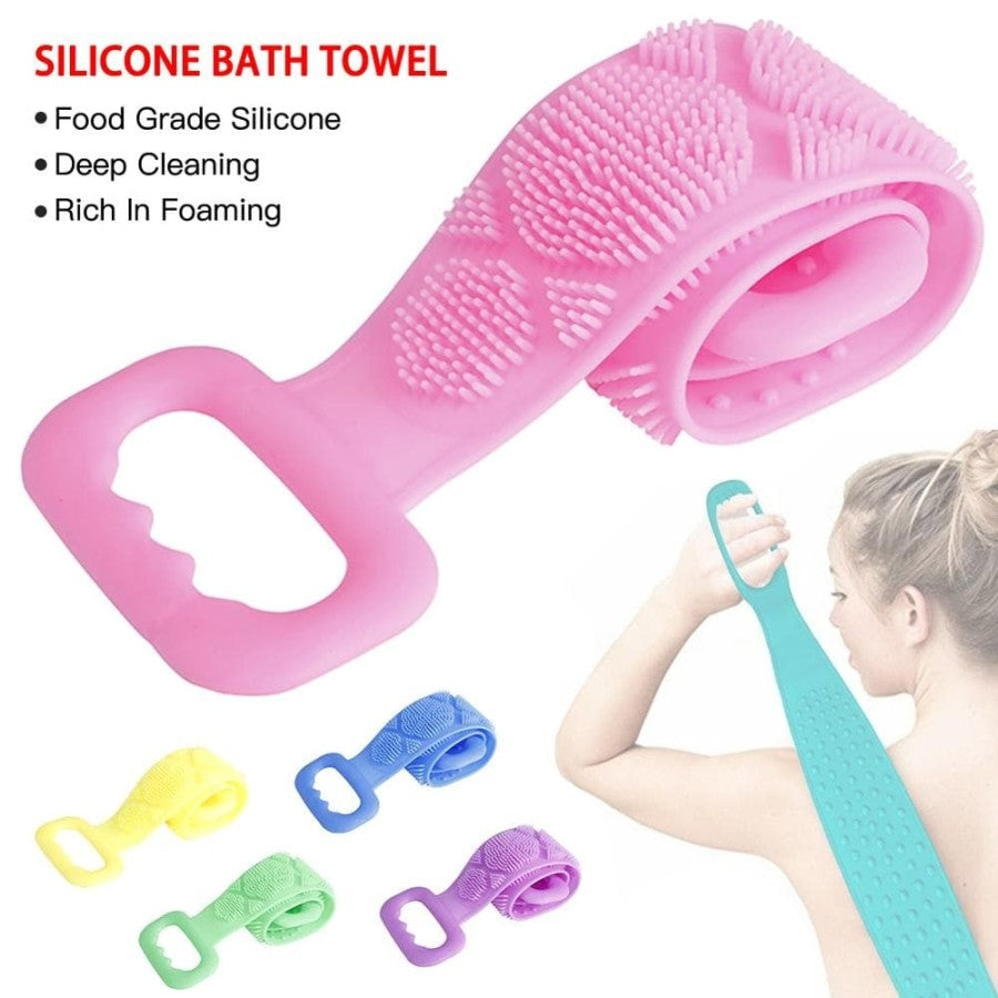 Double Side Bath Towel Scrubber (Random Color)