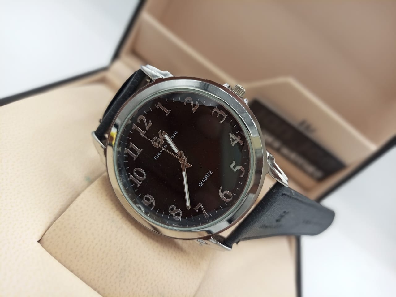 Eleven Klein Round Dial Black Strap Watch - Without Box