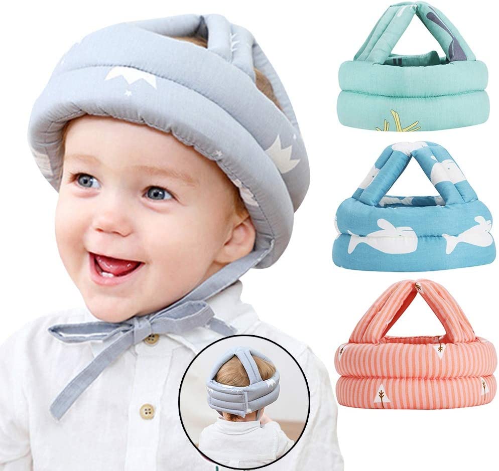 (50 Pcs) Baby Head Protector Crawling - Baby Safety Helmet &amp; Walking Helmet (Random Color/Design)