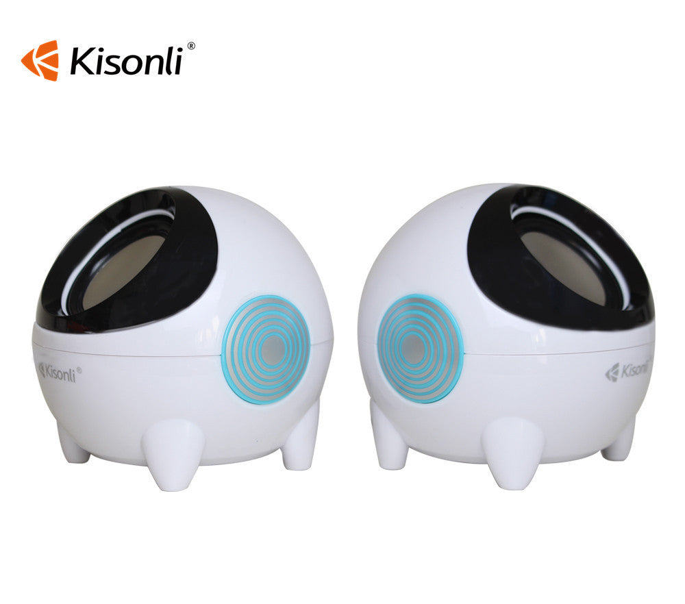 BM Mart Kisonli K800 Small Mini Speakers For Pc Portable Bluetooth Speaker Waterproof Shower Speakers for Phone PC Loudspeaker-Mini Speakers For Pc-White & Black