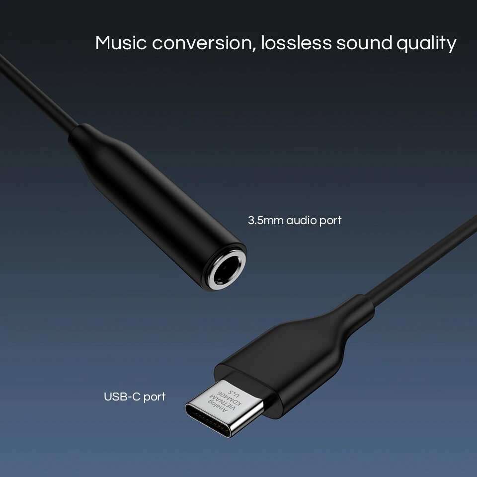 USB Type C To 3.5mm Earphone Jack Adapter Converter Aux Audio Cable