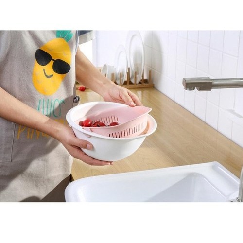 DOUBLE DRAIN BASKET COLORS BOWL WASHING KITCHEN STRAINER NOODLES VEGETABLES FRUIT DRAIN BASKET KITCHEN TOOL HIGH QUALITY - Buy Double Layer Plastic Drain Basket kitchen Strainer Food Drainer Fruit Washing Vegetable Baskets