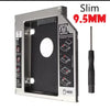 Slim 2nd HDD Caddy 9.5mm SATA 3.0 2.5 SSD Case Second Hard Disk Drive Slim Caddy