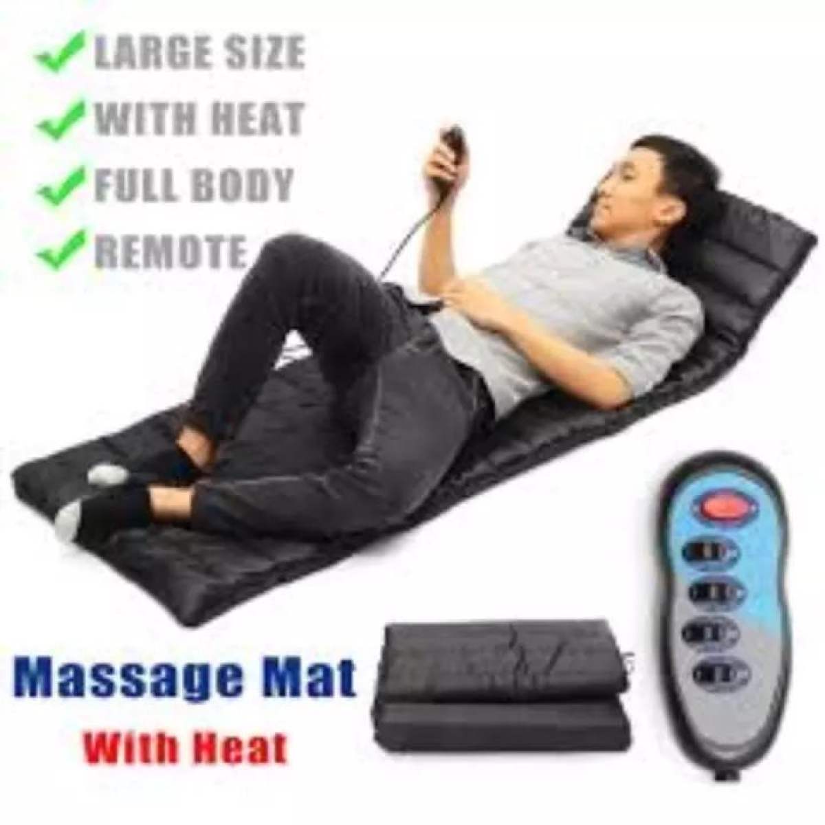 Full Body Massager - Heat Massage Bed Mattress Sofa Mat Cushion - 9 Motor massage High Quality