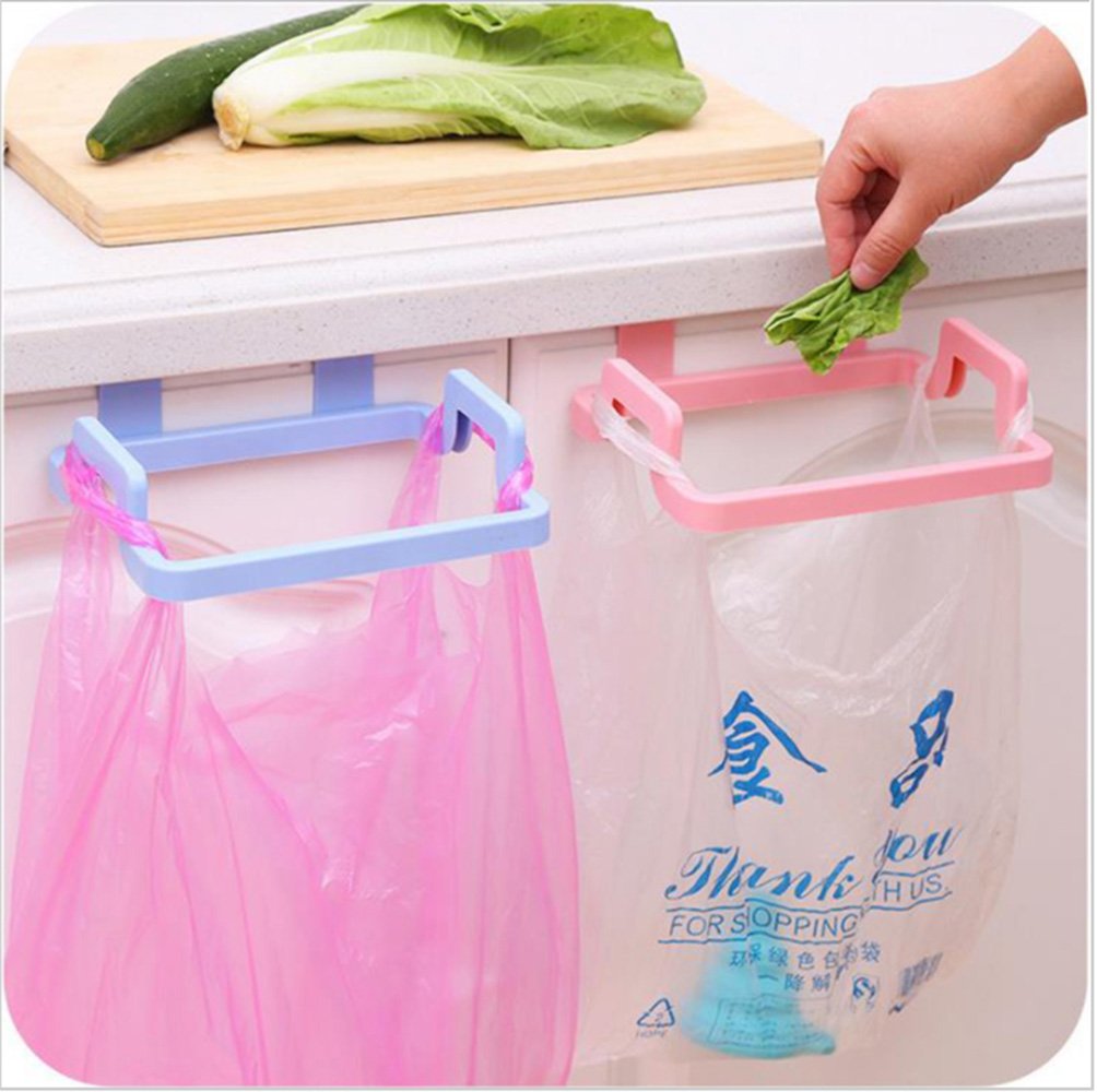 Kitchen Cabinet Door Garbage Trash Bag Plastic Bracket Towel Hanging Holder - Trash bag holder - Trash holder - Trash bin holder - Trash Plastic bag holder