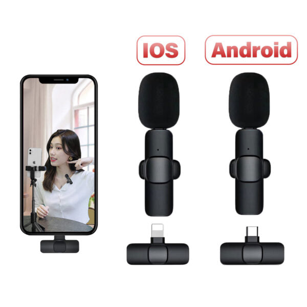 K11 2 IN 1 Collar Wireless Microphone iphone/Android & Type C Supported – Wireless Microphone – 2 in 1 collar microphone – Microphone with Type c supported