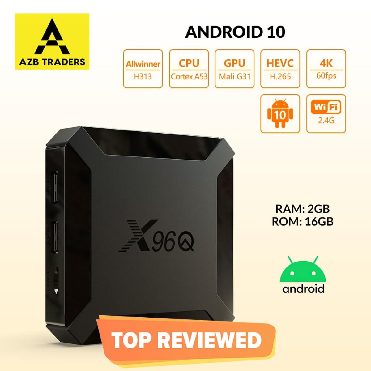 X96Q, 4GB-64GB, Android 13, 4K Resolution