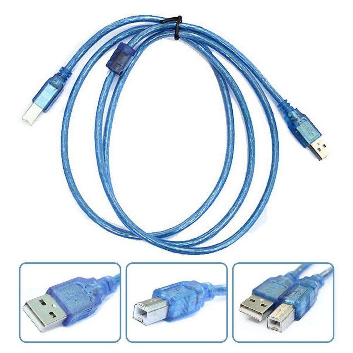 USB 2.0 USB Printer Cable 1.5M Full Copper Core Printer Scanner Cord High Speed BLUE - Printer Cable - USB 2.0 Printer Cable