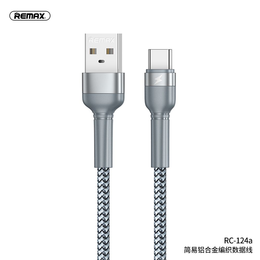 REMAX Jany Series Aluminum Alloy Braided 2.4A Data Cable RC-124a