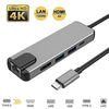 Type C to 5 In 1 HUB (LAN + TYPE-C + HDMI + USB3.0*2)