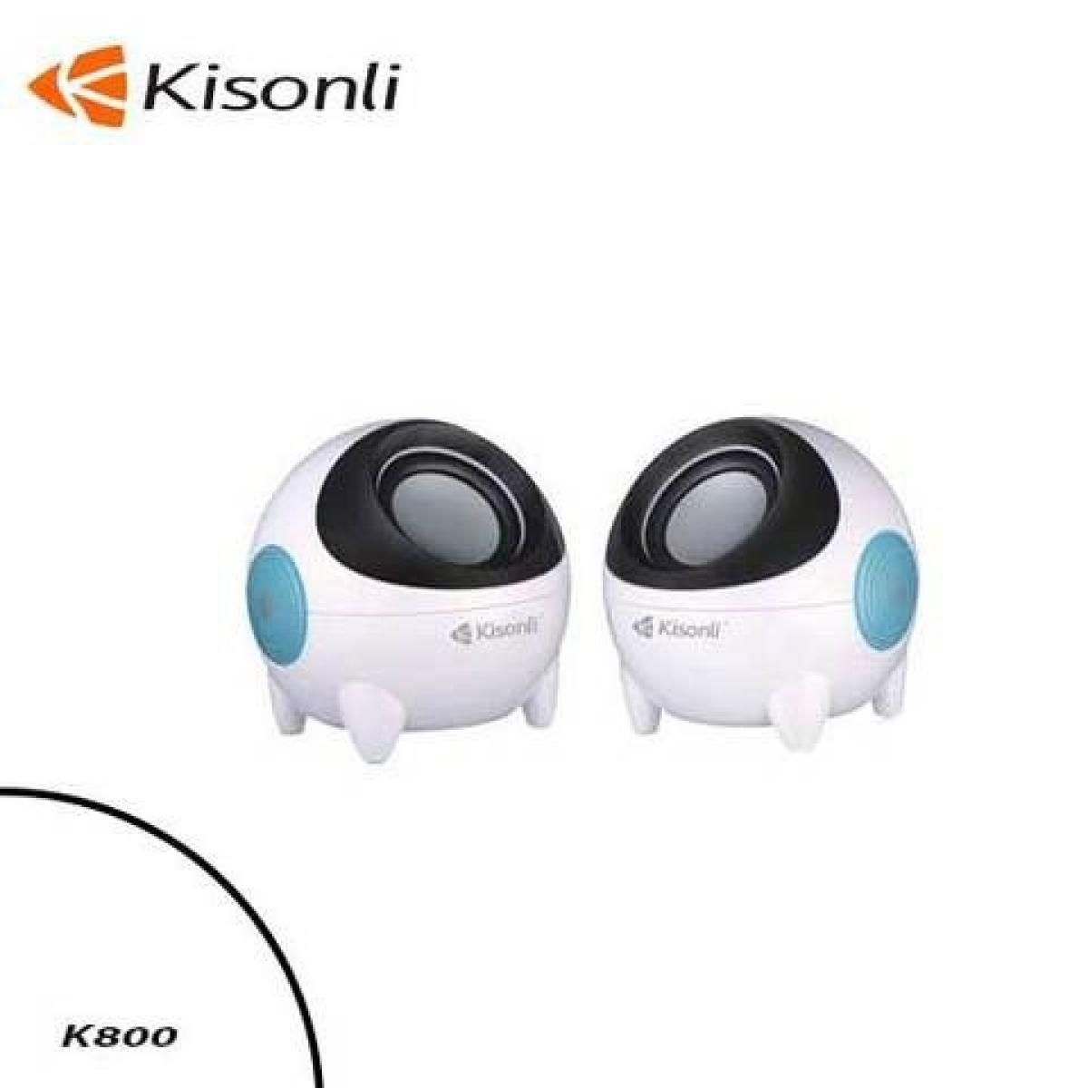 BM Mart Kisonli K800 Small Mini Speakers For Pc Portable Bluetooth Speaker Waterproof Shower Speakers for Phone PC Loudspeaker-Mini Speakers For Pc-White & Black