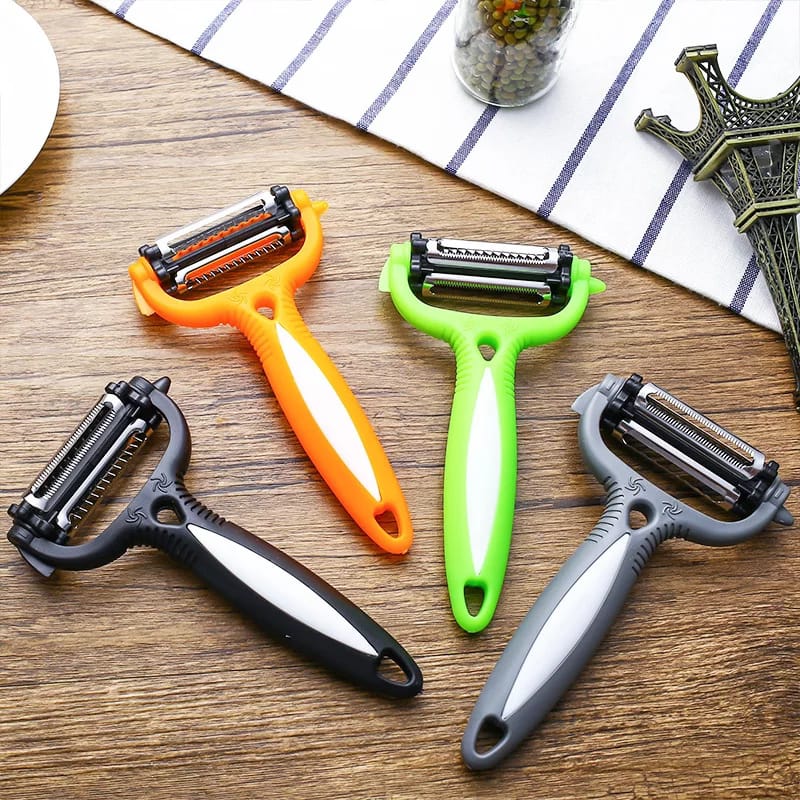 Multifunctional Peeler 360 Degree Kitchen Gadget Tool Vegetable Fruit Slicer Rotary Kitchen Accessories Grater Cutter (Random Color)