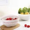 Double Drain Basket Bowl Washing vegetables basket - Multifunctional Wash Drain Bowl - Kitchen Basket Organizer For Washing Fruits Vegetables