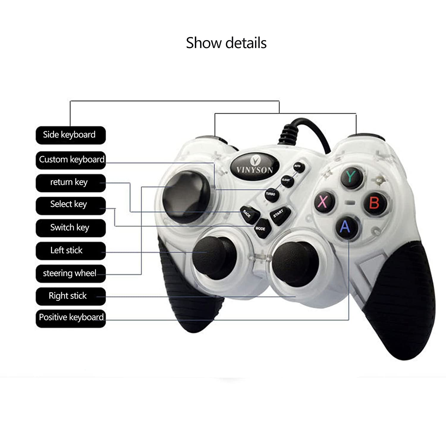 USB-906 DOUBLE SHOCK USB GAME CONTROLLER - Controller - Gaming Controller - Wired Controller - Wired Gaming controller