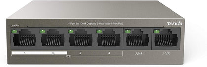 Tenda 6 Port Fast Ethernet PoE Switch | 4 PoE Ports