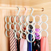15 Hole Scarf Hanger - Multi Scarves Display Hang - Ties Belt Organize Circle Storage Holder - Clothes Hanger with Holes - 15 Ring Hole Hanger Plastic Hanging Storage Organizer Rack Scarf Holder Ties, Shawls, Accessories 5 Sections Ring Hanging Hanger