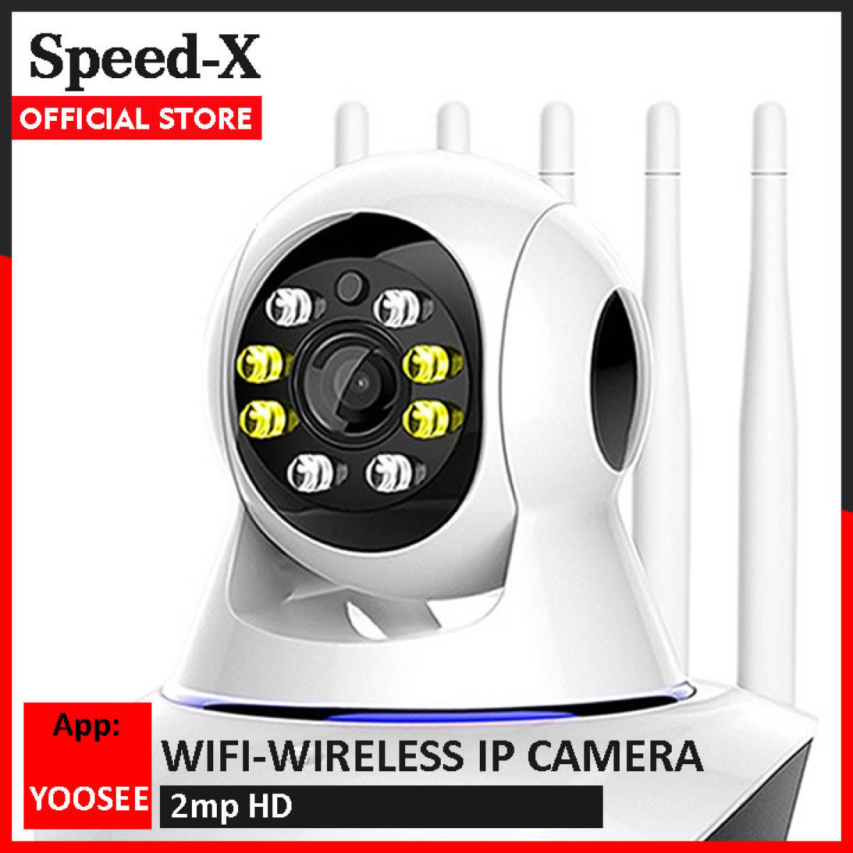 Speed X IP Camera Wifi Wireless Yoosee - CCTV Color Night Vision IP Camera 5 Antenna 2mp 1080p Hd - Yoosee color night vision camera 5 Antenna 2mp 1080p FULL HD Online View App Control High Quality Moveable Camera