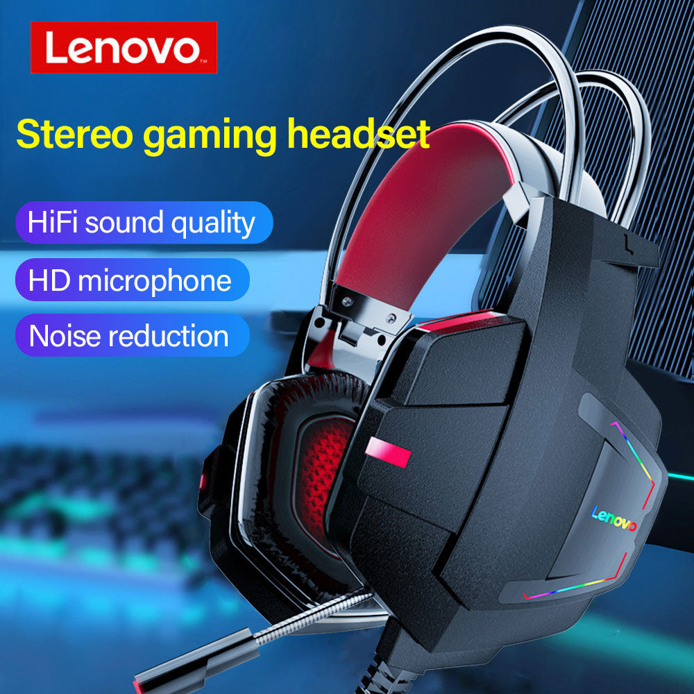 Lenovo HU85 Gaming Headset USB2.0 Volume Adjustment With Hose Long Mic - Headphone - Headset - Lenovo Headphone - Lenovo HU85 - HU85 Headphone