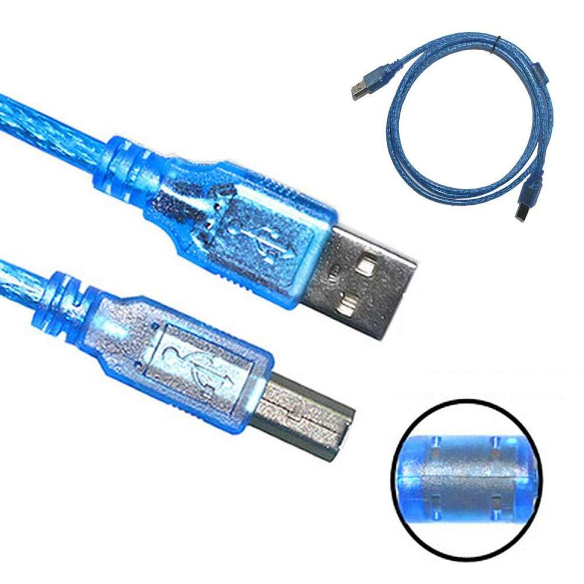 USB 2.0 USB Printer Cable 1.5M Full Copper Core Printer Scanner Cord High Speed BLUE - Printer Cable - USB 2.0 Printer Cable