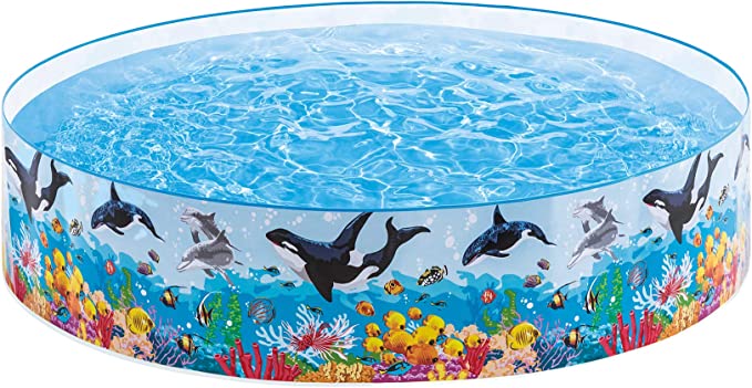 Intex 8ft X 18inch Snapset Swimming Pool for Kids with Whales & Dolphins Design 8 Feet