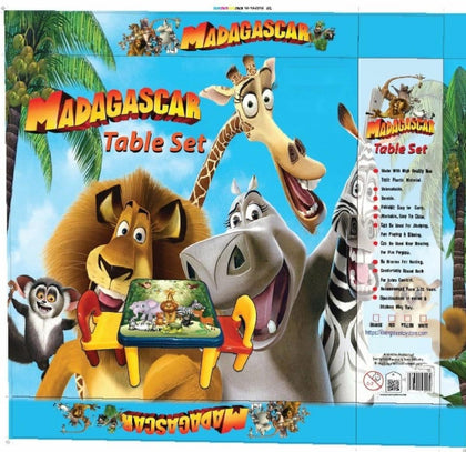 MADAGASCAR CHILDREN TABLE CHAIR SET,Kids Study Table Set,Madagascar table set,baby table set,table set