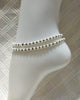 Pair Of Thread Anklet White&amp;Golden For Women