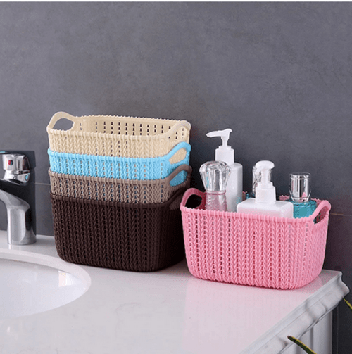 Pack of 5 - Estillo Multipurpose Vanity Shelf Storage Basket - (Four Different Sizes) - Storage Basket - Mini Storage Basket