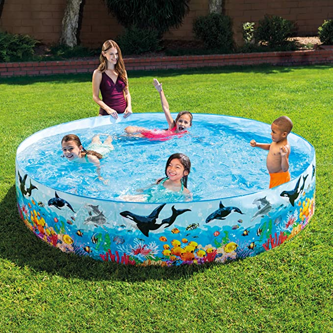 Intex 8ft X 18inch Snapset Swimming Pool for Kids with Whales & Dolphins Design 8 Feet