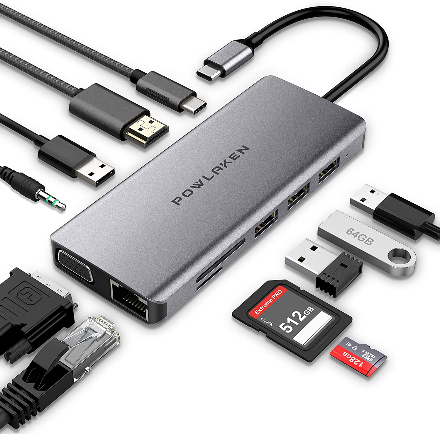 11 IN 1 Hub MULTI-PORT TYPE C TO USB C 4K HDMI ADAPTER USB HUB