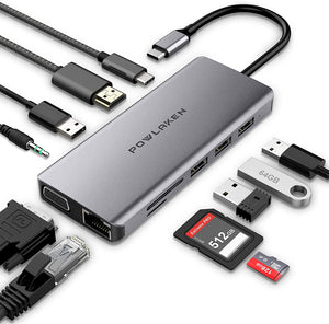 11 IN 1 Hub MULTI-PORT TYPE C TO USB C 4K HDMI ADAPTER USB HUB