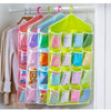 16 Pockets Clear Hanging Bag Socks Bra Underwear Rack Hanger Storage Organizer -  16 Pocket hanger - Hanging Bag - 16 Pockets bag