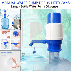 Manual Water Pump For 19 Liter Cans Large - Bottle Water Pump Dispenser - Manual Water Pump Dispenser for 19 liter Water Cans Large - Blue & White