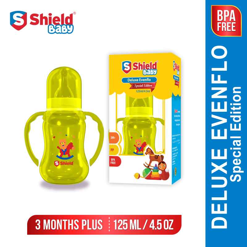 Deluxe Evenflo Special Edition 125ML - EvenFlo Feeder 125ML Shield Feeder For Kds Baby Feeding Milk etc High Quality Made with PP Material even flow of milk - 125ml Feeder Health For Kids