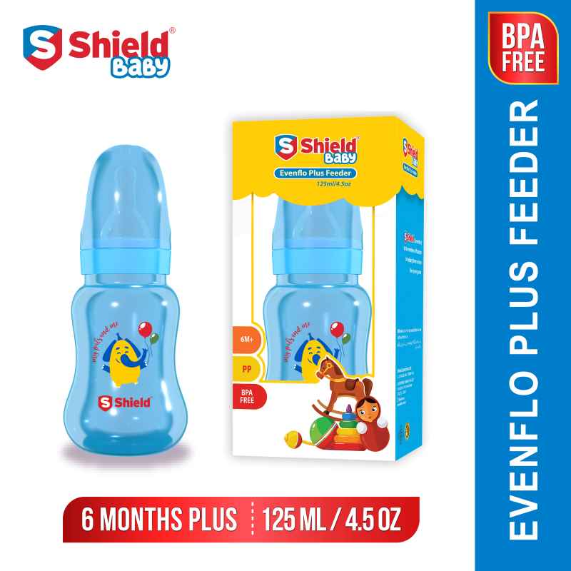 EvenFlo Plus 125ml - EvenFlo Plus 125ml Shield Feeder For Kds Baby Feeding Milk etc High Quality Made with PP Material even flow of milk - 125ml Feeder Health For Kids