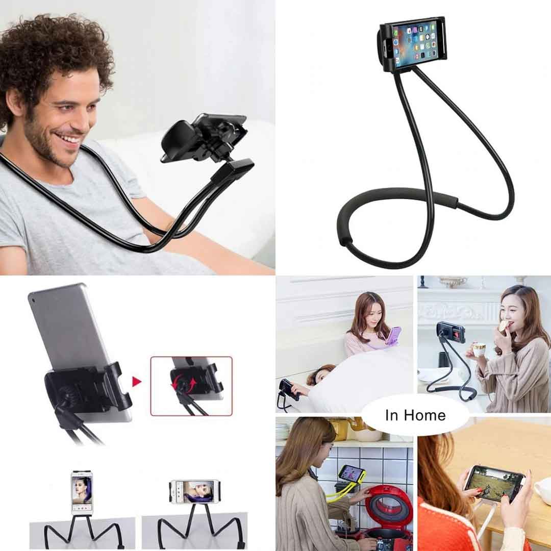 Flexible Mobile Phone Holder Hanging Neck, Lazy Neck Phone Stand Multi Functional Bracket