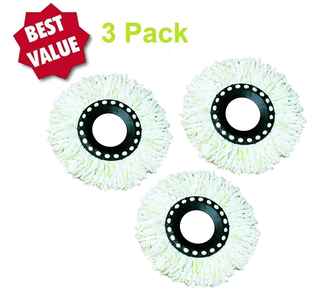 3 Pcs Mop Refill Micro Fiber Head - White