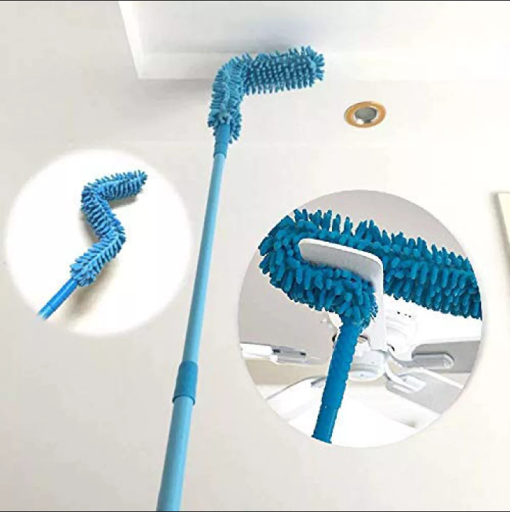 Microfiber Flexible Duster with Telescopic Rod - Size Ft 5 (Random Colors)