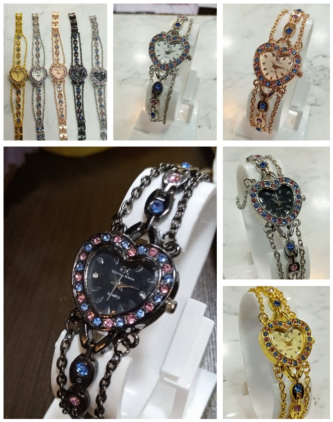 Girls heart design watch new collection 2023 (1pc) (Random colours )