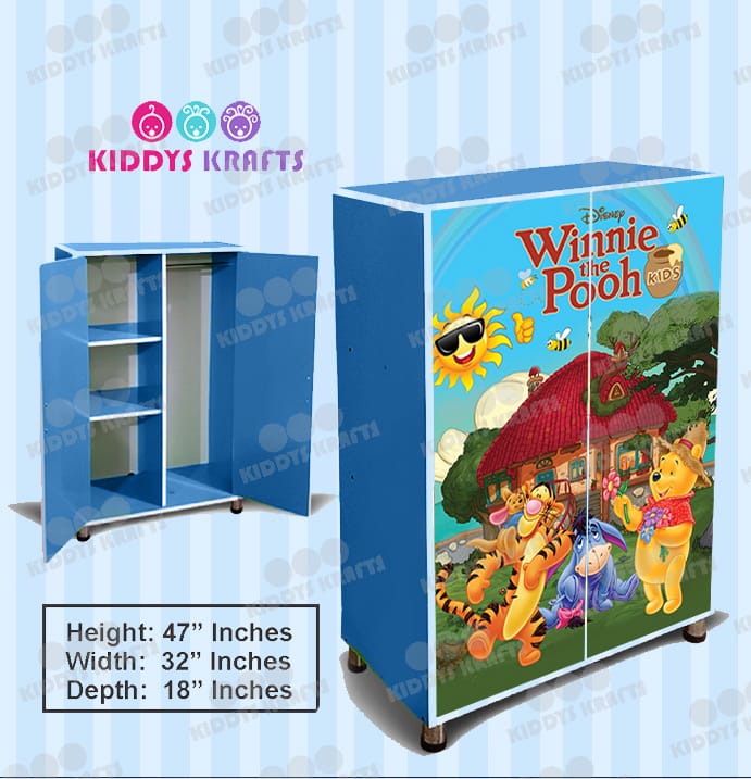 Kiddys Kraft Kids Cupboard Almirah Wooden Sheet Wardrobe For Kids Salein.pk