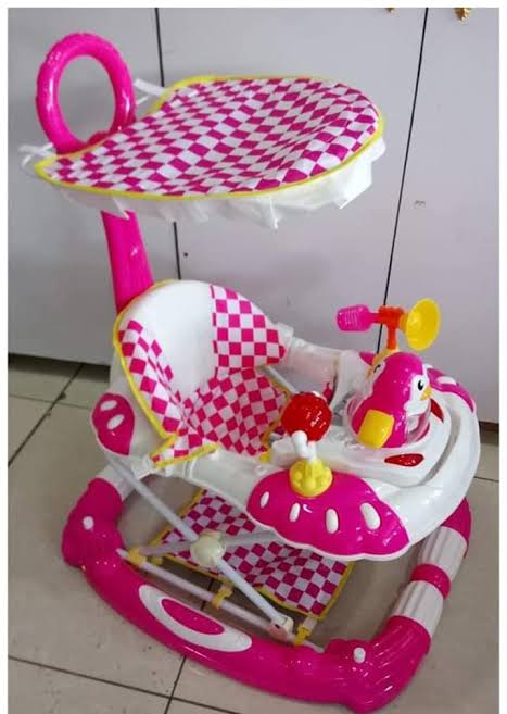 Kids Baby Walker Imported 3 in 1 Walker Stroller Swing Toys Music Comfortable Seat Adjustable Seat With Roof Hi Tech Chester Plastic Strong Wheel Baby Walker