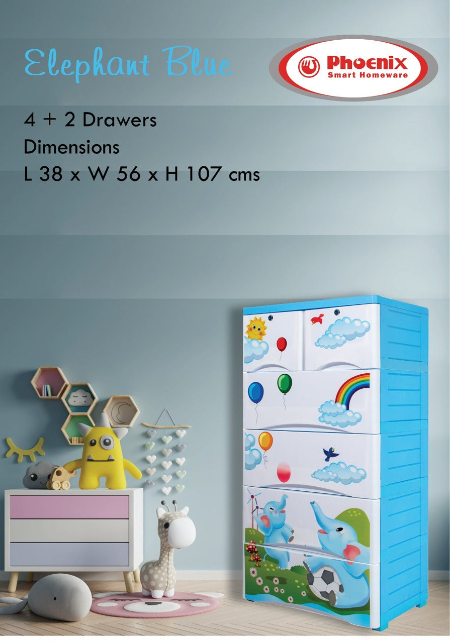 Baby Almirah,kids cupboard, imported plastic drawer,Hanger portion,kids storage box,kids wardrobe, 4+2