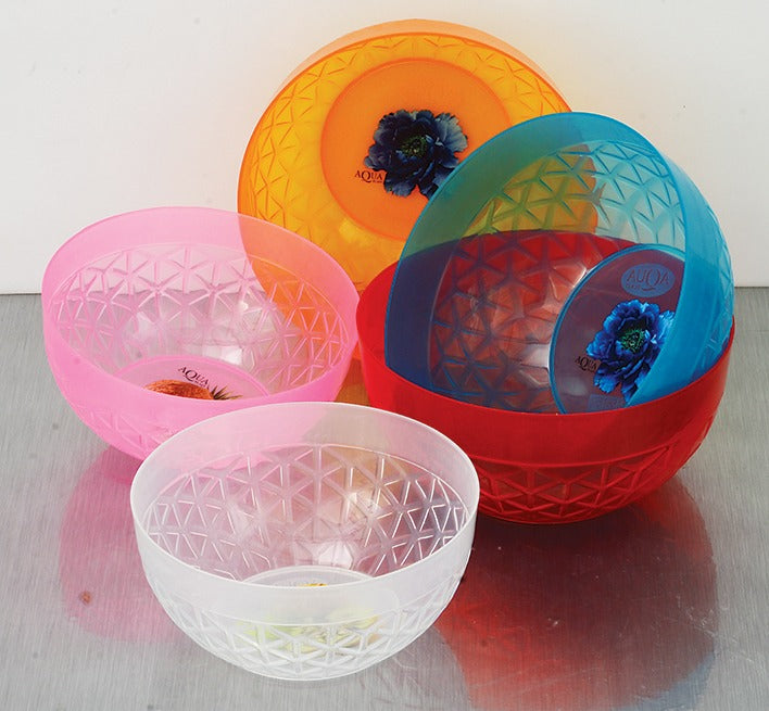 Plastic Serving Bowl Kitchen ServIng Bowl Multi Purpose Storage Bowl Vegetable & Fruit Basket Bowls Multi Color Decorative Design