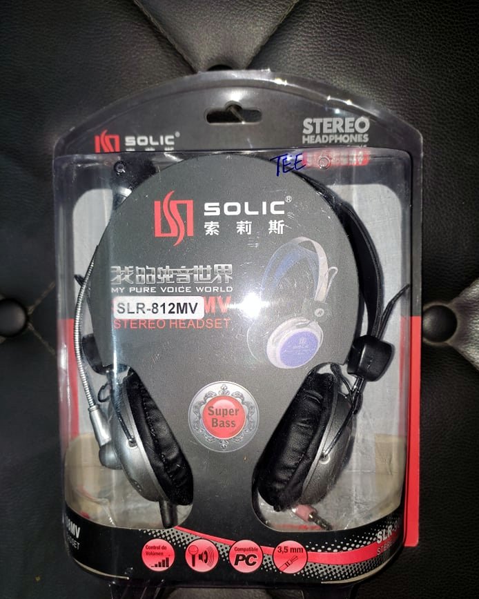 SOLIC HEADPHONES SLR-812 MV WITH MIC Wire Headphone With Mic High Quality Sound Call PC Laptop Mobile Multi Purpose