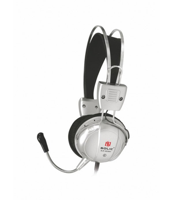 SOLIC HEADPHONES SLR-811 MV WITH MIC Wire Headphone With Mic High Quality Sound Call PC Laptop Mobile Multi Purpose