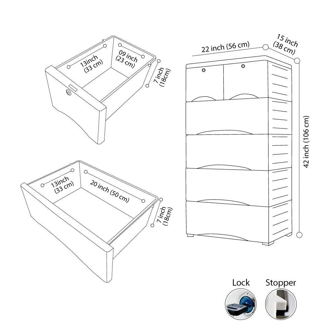 Kids Baby Almirah Baby Cupboard Kids Orchid Drawer