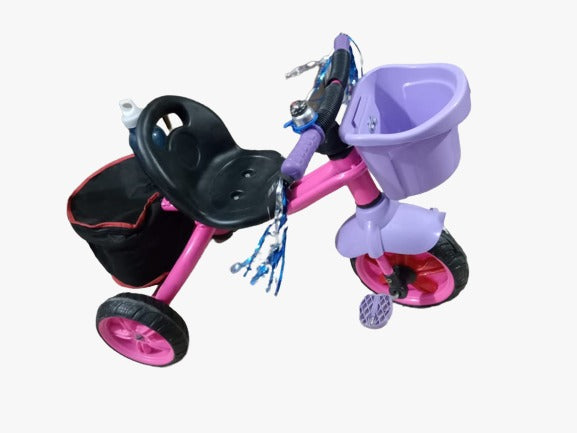 Kids Tricycle with Lights and Music and Toy Basket Strong Frame Decorative Design Ride For Kids Playing High Quality Iron Frame Children Cycle For Kids