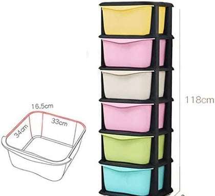 Storage Drawers 6 Layers Shelves, Multilayer Push-Pull Storage Racks, Removable Plastic Storage Racks, 6 Tier Drawer Bathroom/Kids (Size : 118cm) - Storage Cabinet Drawer Cosmetics Makeup Stationery Toys Organizer Plastic Chest of Organizer Drawers