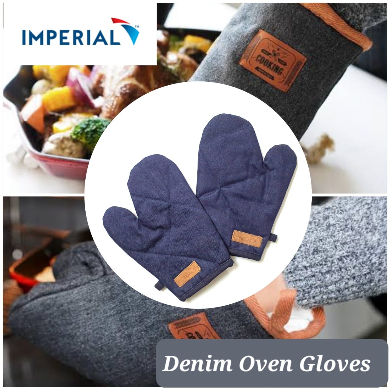 Gloves - Oven Gloves - Blue gloves - Professional Oven Gloves