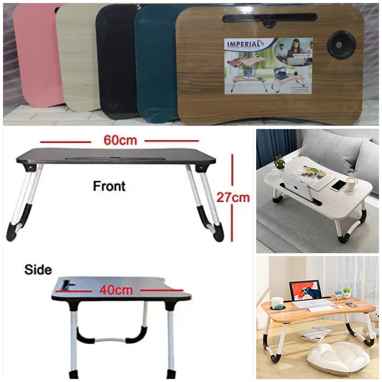 Laptop Table Multi functional laptop table Portable laptop table - Study table - Mini Table - Mini wood table - Wood laptop table