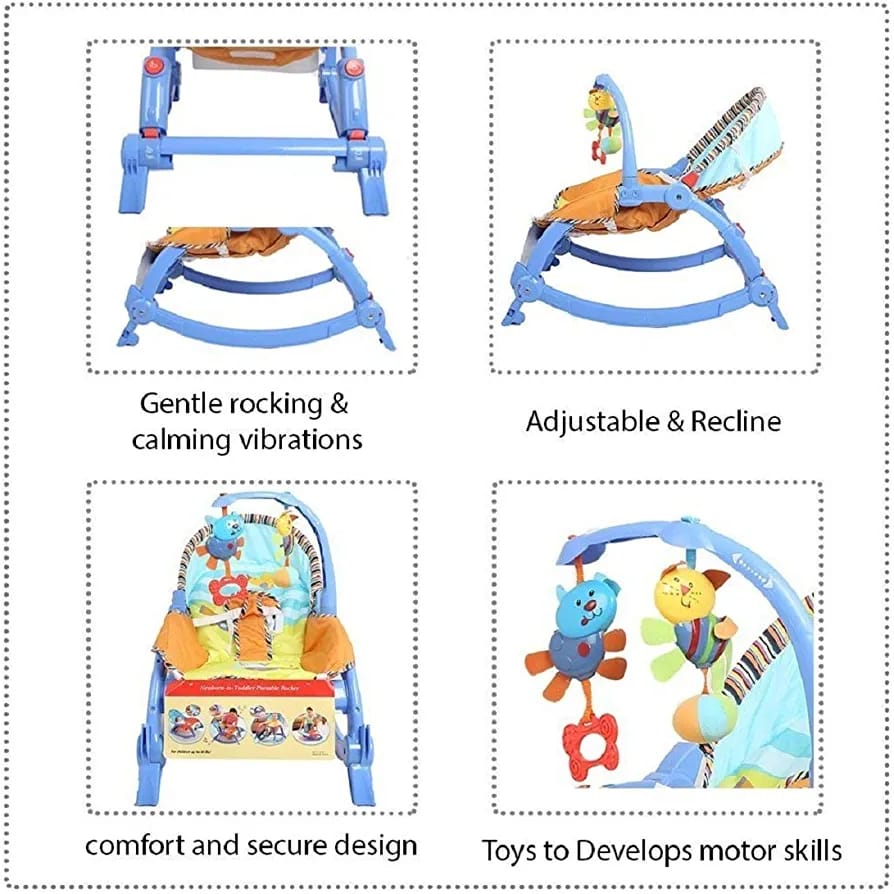 Baby Rocker and Bouncer is one of the best play items for babies. Starting from a new born infant to a growing toddler Kids 3 in 1 Baby Bouncer